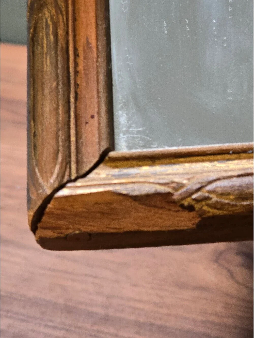 Vintage Pier Mirror Wood Frame Print Insert, 22x9.5 Accent Mirror